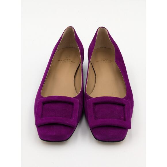 ANN MASHBURN Buckle Flat women's Deep Orchid Suede size US4 EU35 - Picture 3 of 11